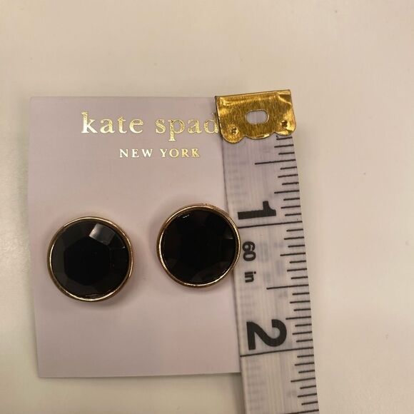 Kate Spade Black Faceted Studs - Picture 2 of 2